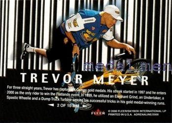 2000 Fleer Adrenaline - Medal Men #MM2 Trevor Meyer Back